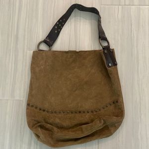 Sundance suede and studded over-the-shoulder bag